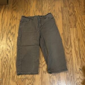 Gloria Vanderbilt Women's Amanda Skimmer Brown Capris Pants 8